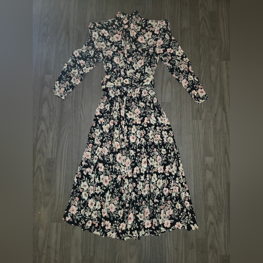 Michaels Elegant Floral Long Sleeve Dress